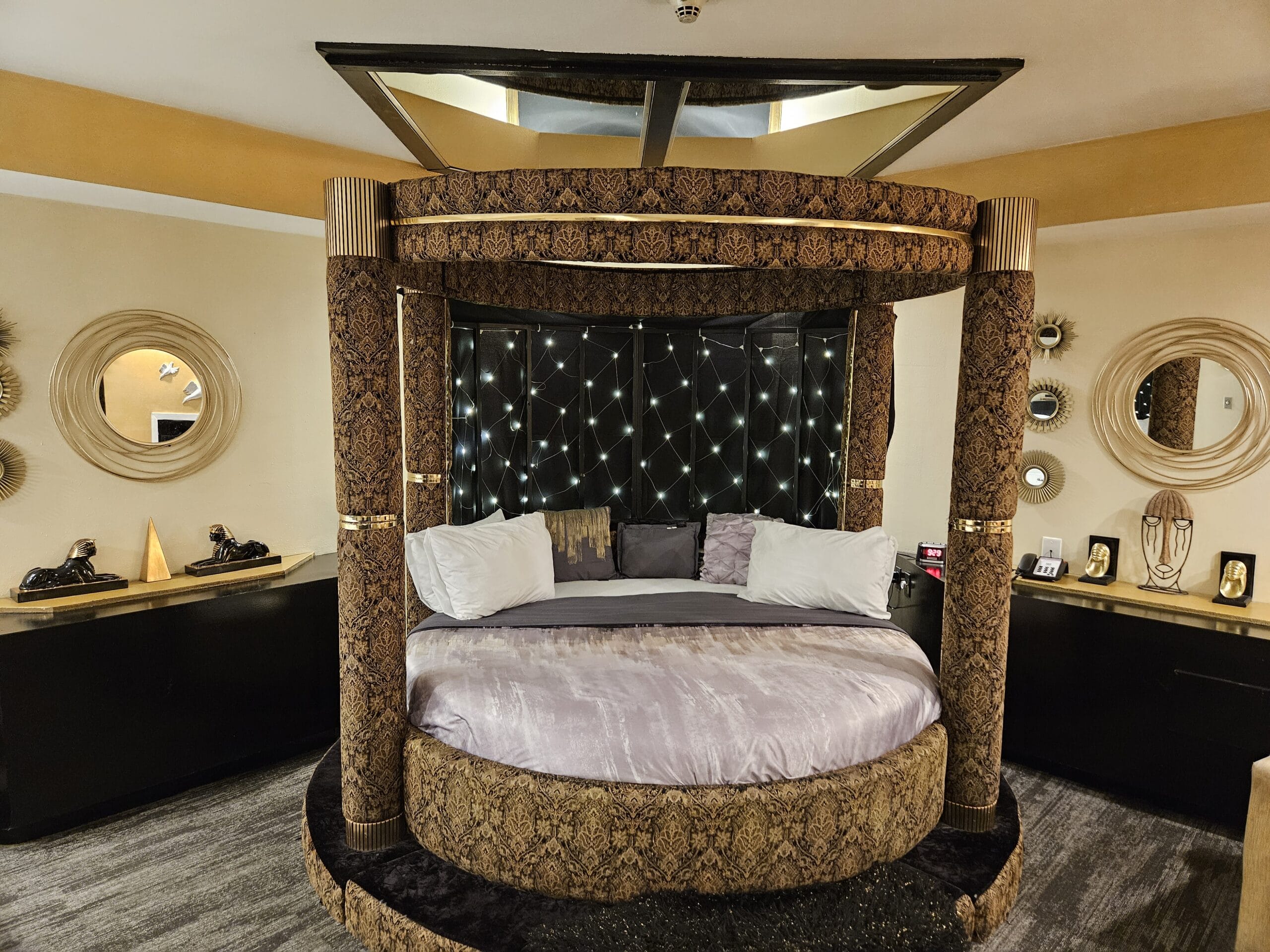 Black and Gold suite canopy bed, Inn of the Dove Harrisburg PA