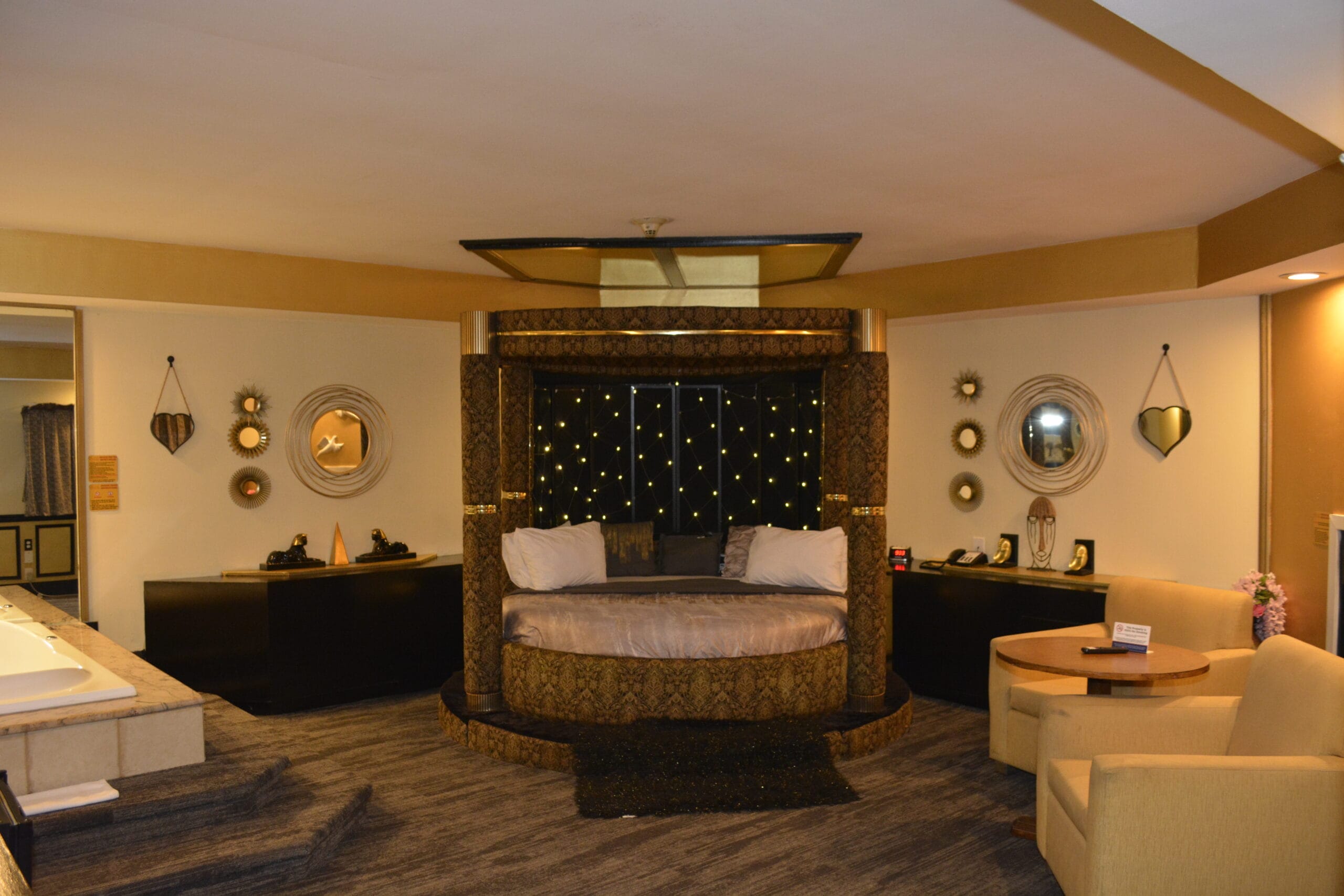 Black and Gold themed romantic suite, Inn of the Dove Harrisburg PA