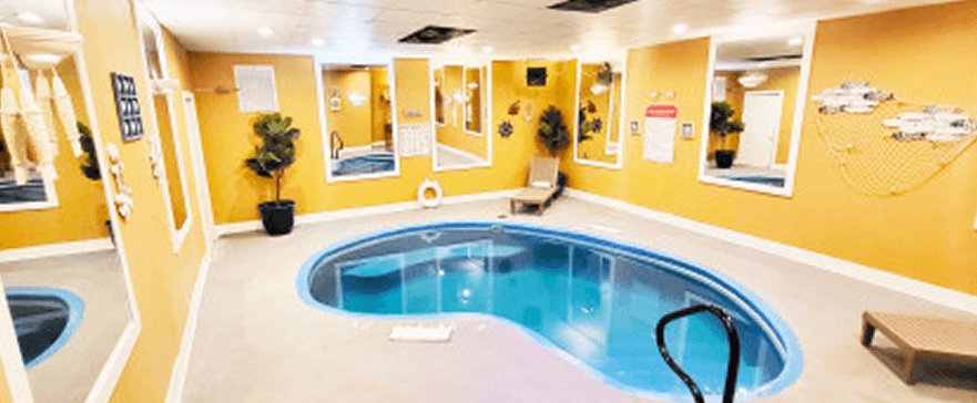 Private in-room heated pool suite at Inn of the Dove near Harrisburg PA