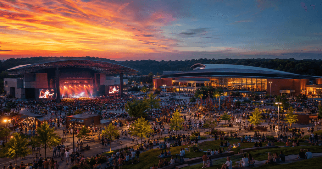 Sunset concert at Hersheypark Stadium near Giant Center Hershey PA