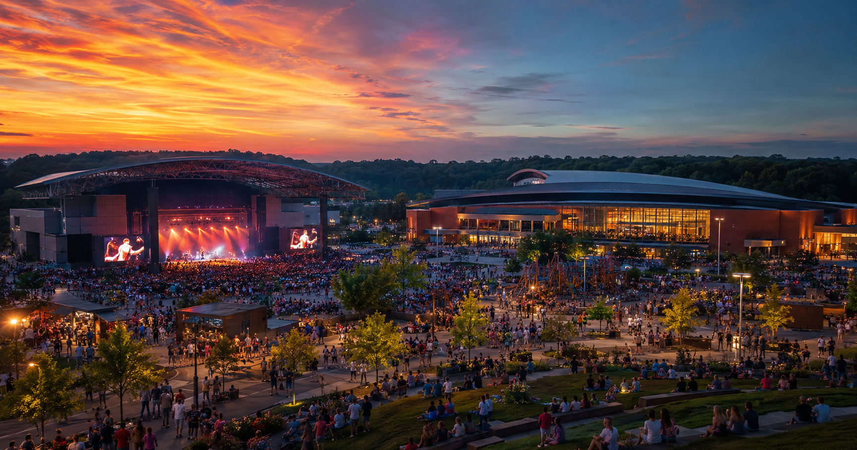 Sunset concert at Hersheypark Stadium near Giant Center Hershey PA