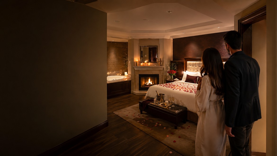 Private romantic suite at Inn of the Dove compared to a traditional hotel room near Harrisburg PA